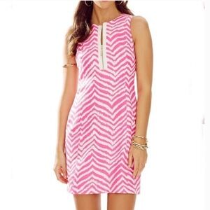 Lily Pulitzer Shift Dress Pink Zebra Print size 10
